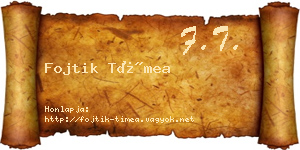 Fojtik Tímea névjegykártya
