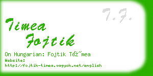 timea fojtik business card